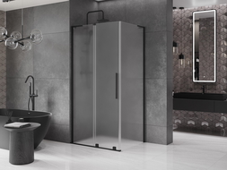 Mexen Velar L kabina prysznicowa rozsuwana 100 x 80 cm, szron, czarna - 871-100-080-33-70