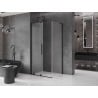 Mexen Velar L kabina prysznicowa rozsuwana 100 x 85 cm, szron, czarna - 871-100-085-33-70