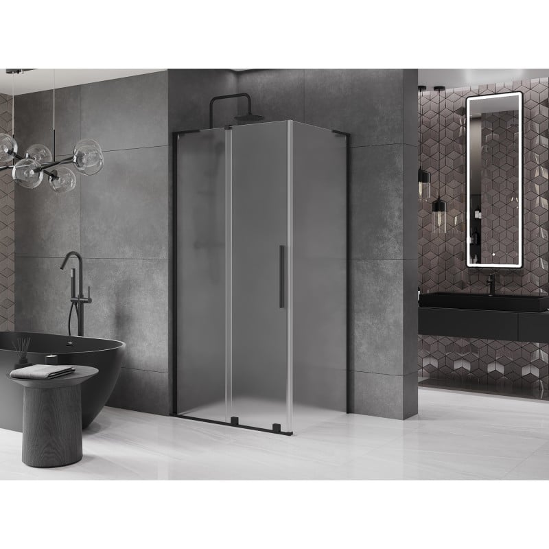 Mexen Velar L kabina prysznicowa rozsuwana 110 x 70 cm, szron, czarna - 871-110-070-33-70