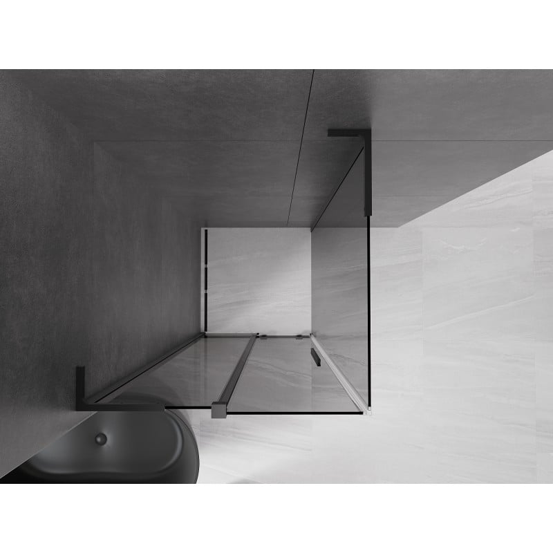 Mexen Velar L kabina prysznicowa rozsuwana 100 x 100 cm, grafit, czarna - 871-100-100-43-70
