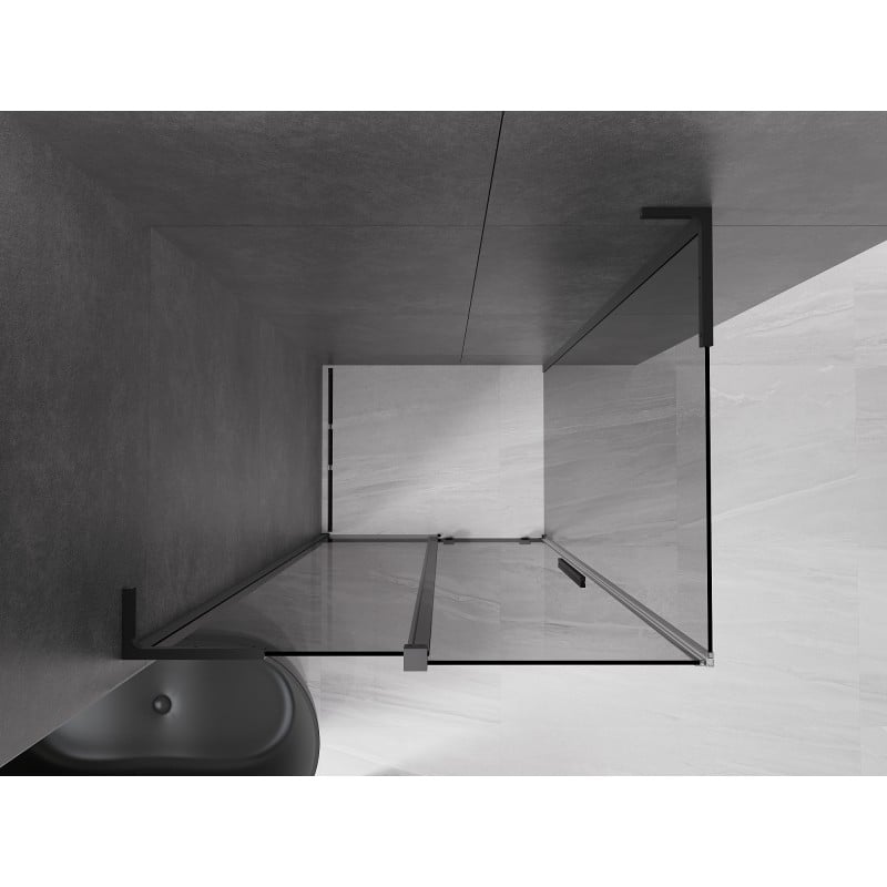 Mexen Velar L kabina prysznicowa rozsuwana 90 x 75 cm, grafit, czarna - 871-090-075-43-70