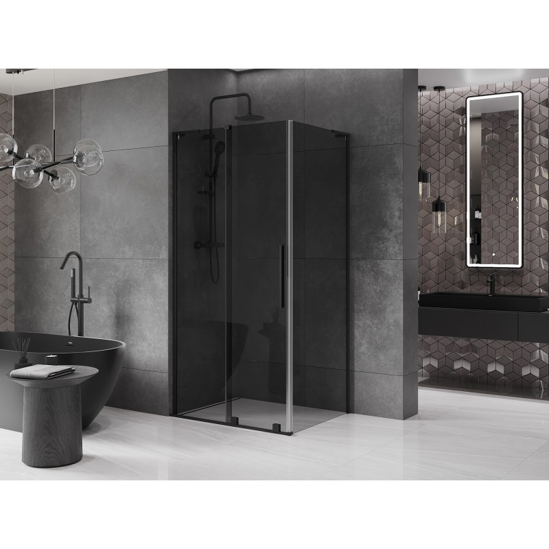 Mexen Velar L kabina prysznicowa rozsuwana 100 x 70 cm, grafit, czarna - 871-100-070-43-70