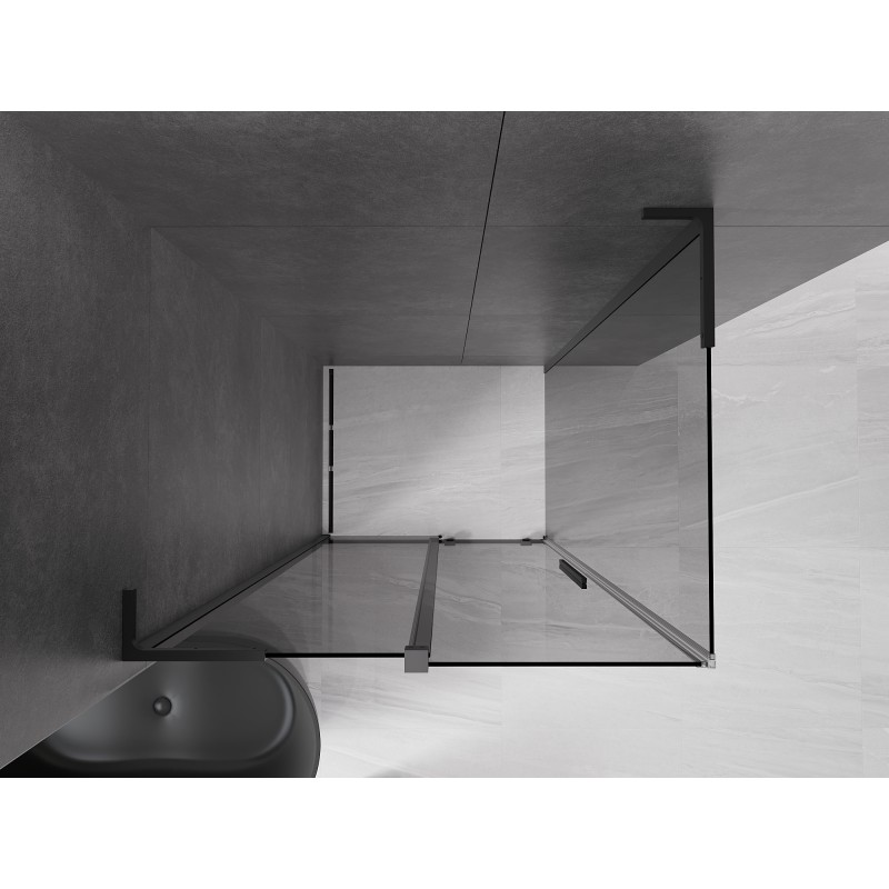 Mexen Velar L kabina prysznicowa rozsuwana 110 x 90 cm, grafit, czarna - 871-110-090-43-70
