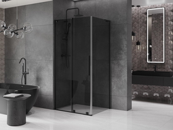 Mexen Velar L kabina prysznicowa rozsuwana 120 x 90 cm, grafit, czarna - 871-120-090-43-70