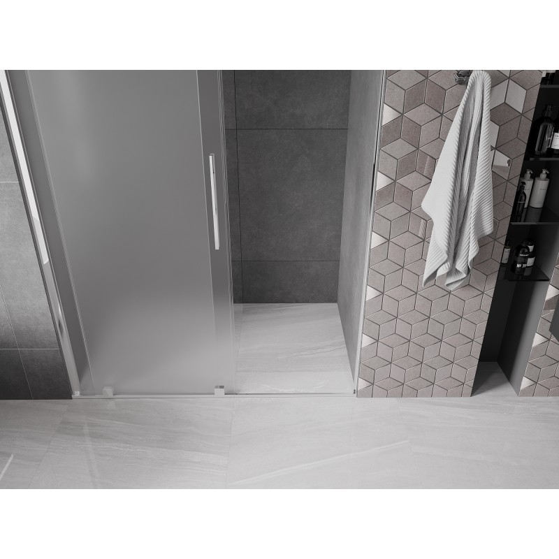 Mexen Velar drzwi prysznicowe rozsuwane 140 cm, szron, chrom - 871-140-000-31-01