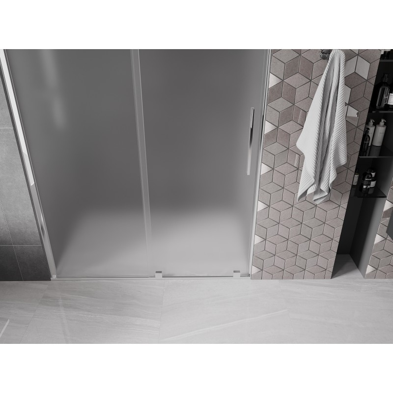 Mexen Velar drzwi prysznicowe rozsuwane 140 cm, szron, chrom - 871-140-000-31-01