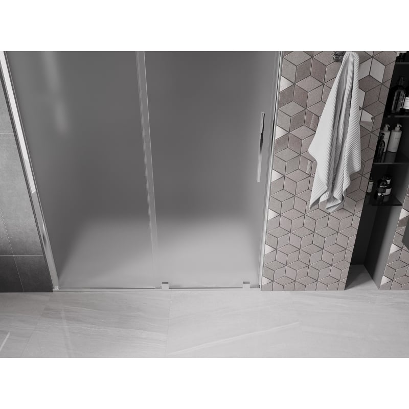 Mexen Velar drzwi prysznicowe rozsuwane 150 cm, szron, chrom - 871-150-000-31-01