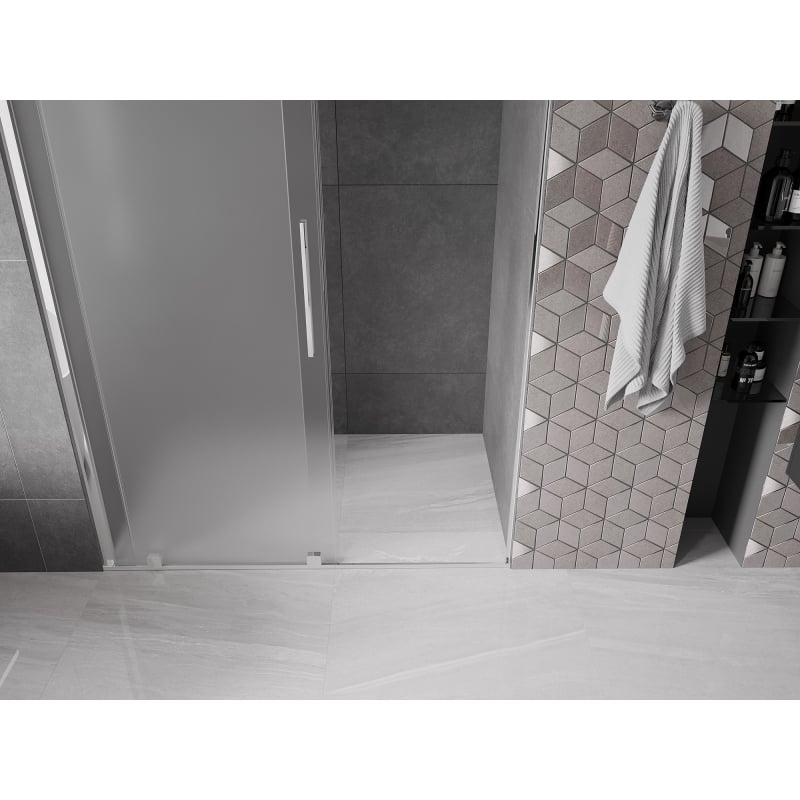 Mexen Velar drzwi prysznicowe rozsuwane 160 cm, szron, chrom - 871-160-000-31-01