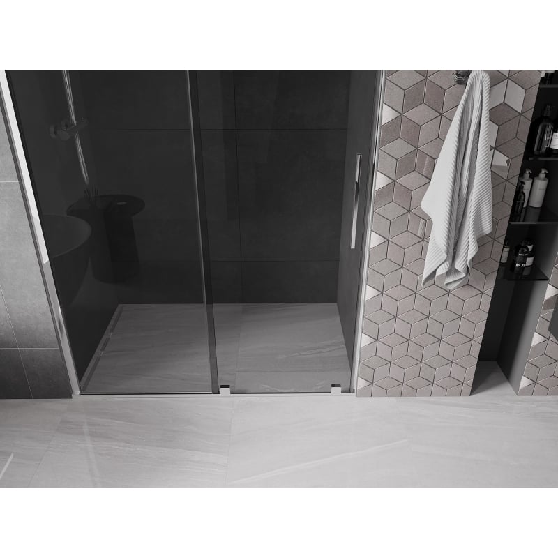 Mexen Velar drzwi prysznicowe rozsuwane 160 cm, grafit, chrom - 871-160-000-41-01