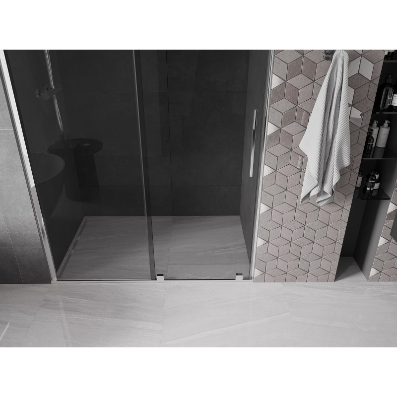 Mexen Velar drzwi prysznicowe rozsuwane 130 cm, grafit, chrom - 871-130-000-41-01