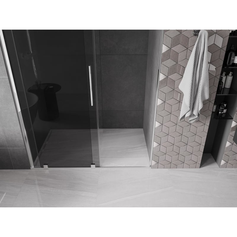 Mexen Velar drzwi prysznicowe rozsuwane 160 cm, grafit, chrom - 871-160-000-41-01