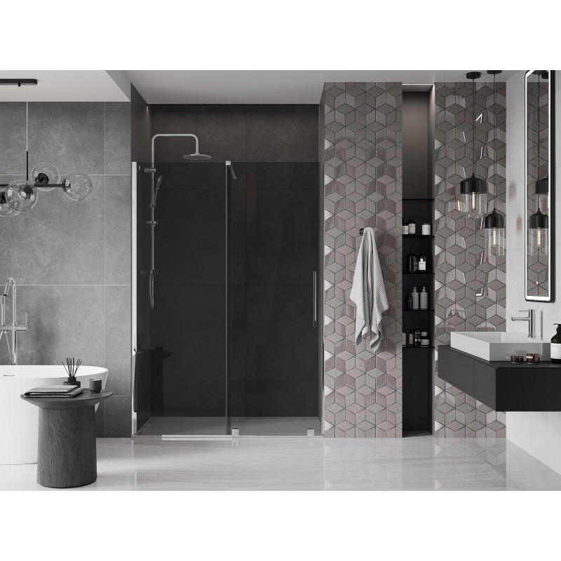 Mexen Velar drzwi prysznicowe rozsuwane 150 cm, grafit, chrom - 871-150-000-41-01