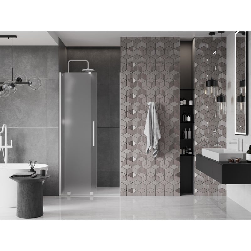 Mexen Velar drzwi prysznicowe rozsuwane 110 cm, szron, białe - 871-110-000-31-20