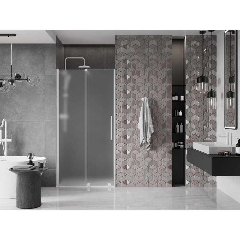 Mexen Velar drzwi prysznicowe rozsuwane 100 cm, szron, białe - 871-100-000-31-20