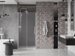 Mexen Velar drzwi prysznicowe rozsuwane 110 cm, szron, białe - 871-110-000-31-20