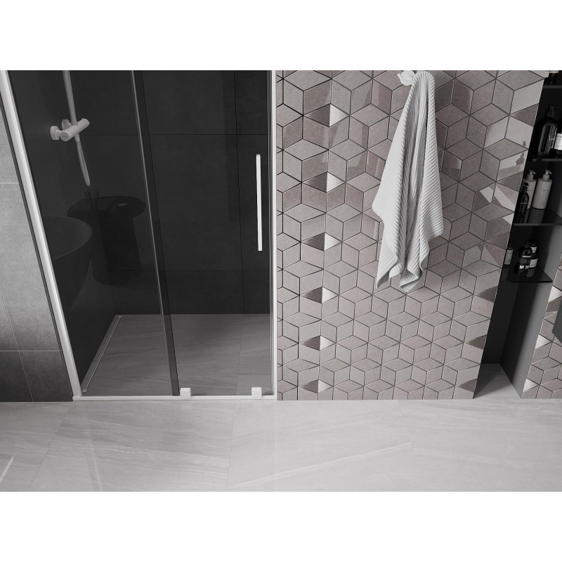 Mexen Velar drzwi prysznicowe rozsuwane 110 cm, grafit, białe - 871-110-000-41-20