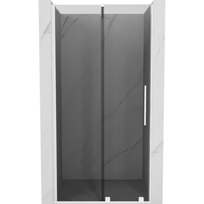Mexen Velar drzwi prysznicowe rozsuwane 100 cm, grafit, białe - 871-100-000-41-20