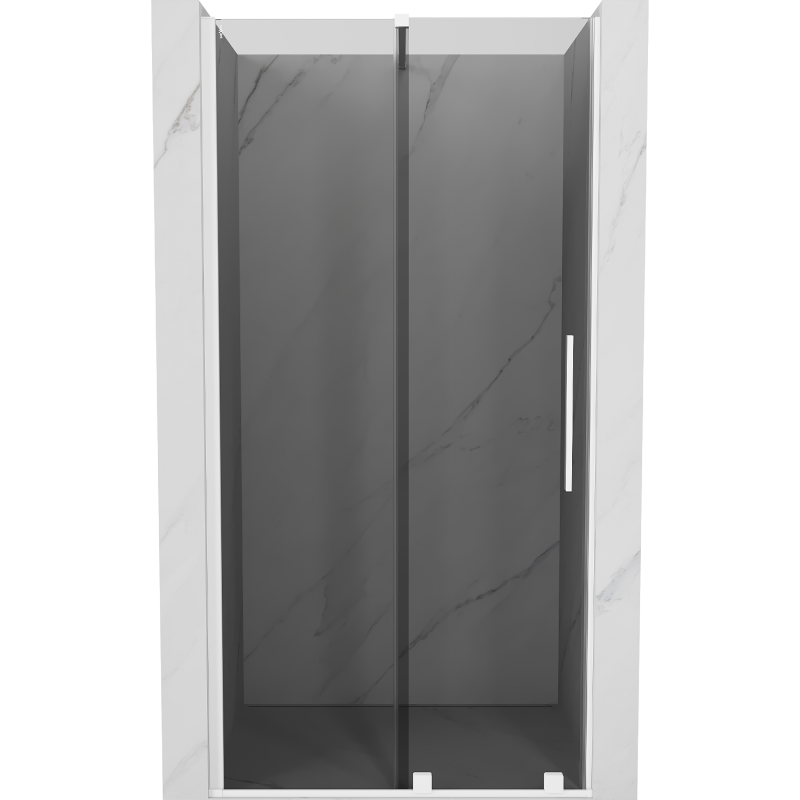 Mexen Velar drzwi prysznicowe rozsuwane 120 cm, grafit, białe - 871-120-000-41-20