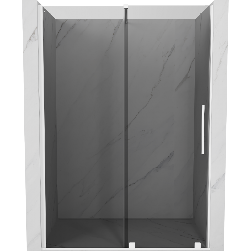 Mexen Velar drzwi prysznicowe rozsuwane 130 cm, grafit, białe - 871-130-000-41-20