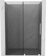 Mexen Velar drzwi prysznicowe rozsuwane 160 cm, grafit, białe - 871-160-000-41-20