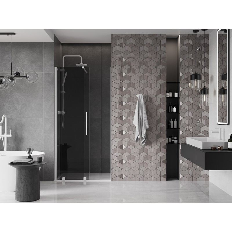 Mexen Velar drzwi prysznicowe rozsuwane 120 cm, grafit, białe - 871-120-000-41-20