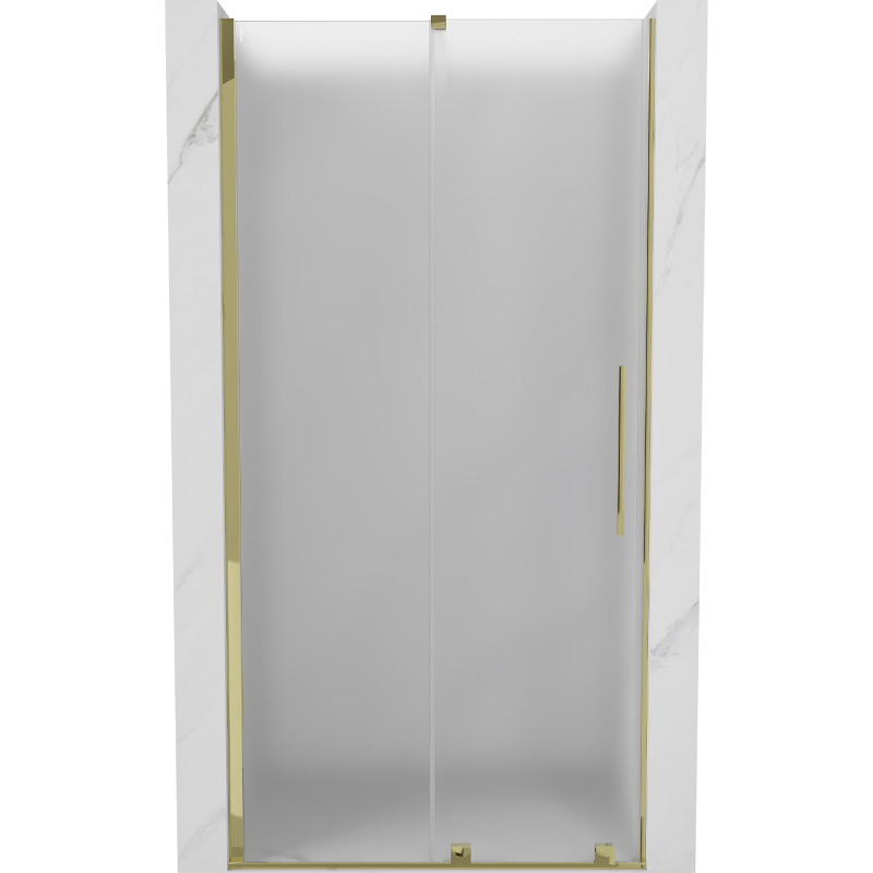 Mexen Velar drzwi prysznicowe rozsuwane 120 cm, szron, złote - 871-120-000-31-50