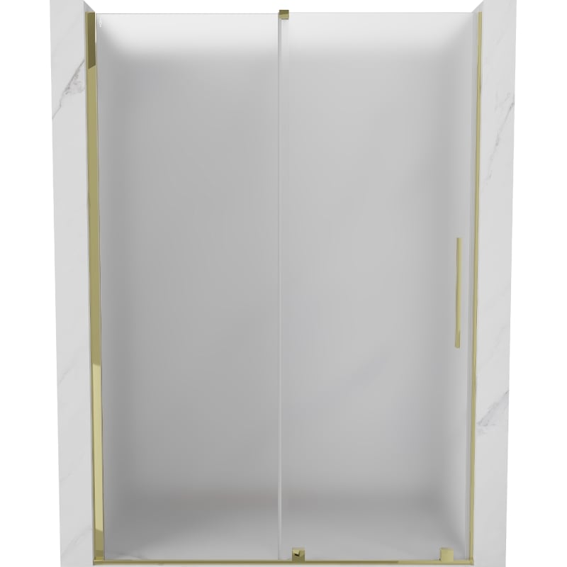 Mexen Velar drzwi prysznicowe rozsuwane 140 cm, szron, złote - 871-140-000-31-50