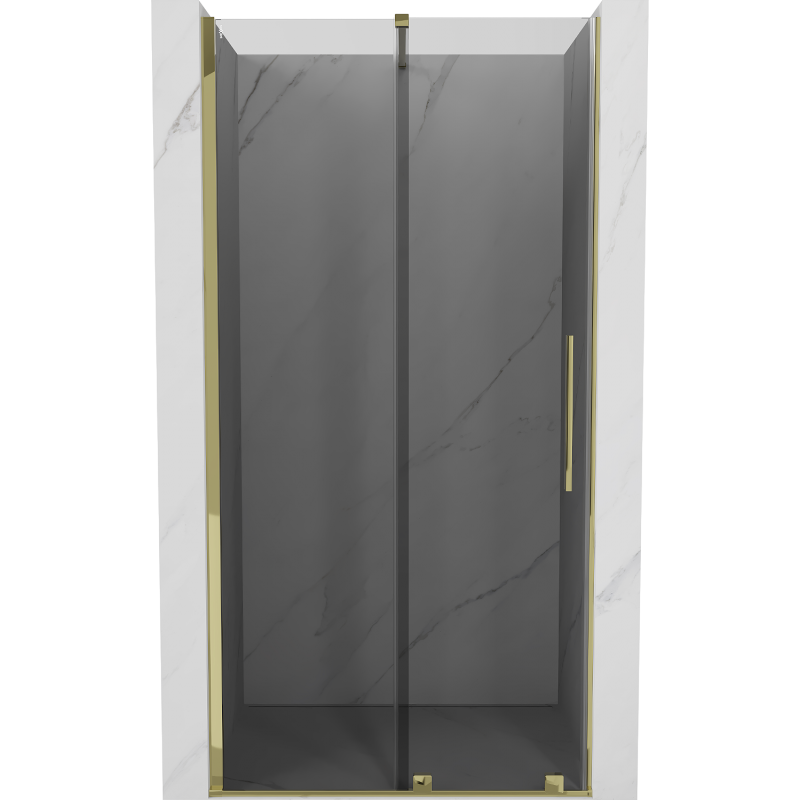 Mexen Velar drzwi prysznicowe rozsuwane 90 cm, grafit, złote - 871-090-000-41-50