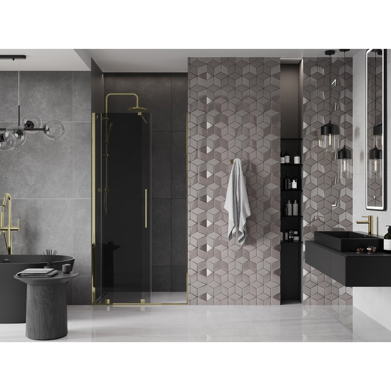 Mexen Velar drzwi prysznicowe rozsuwane 110 cm, grafit, złote - 871-110-000-41-50