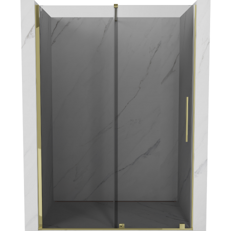 Mexen Velar drzwi prysznicowe rozsuwane 140 cm, grafit, złote - 871-140-000-41-50