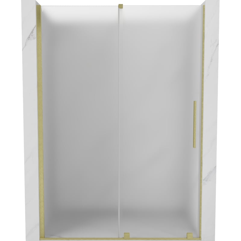 Mexen Velar drzwi prysznicowe rozsuwane 130 cm, szron, złote szczotkowane - 871-130-000-31-55