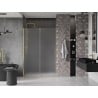 Mexen Velar drzwi prysznicowe rozsuwane 140 cm, szron, złote szczotkowane - 871-140-000-31-55