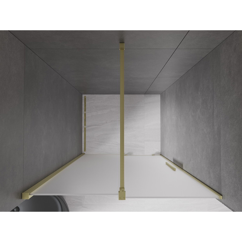 Mexen Velar drzwi prysznicowe rozsuwane 110 cm, szron, złote szczotkowane - 871-110-000-31-55