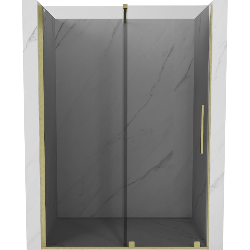 Mexen Velar drzwi prysznicowe rozsuwane 160 cm, grafit, złote szczotkowane - 871-160-000-41-55