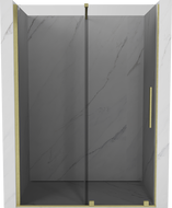 Mexen Velar drzwi prysznicowe rozsuwane 140 cm, grafit, złote szczotkowane - 871-140-000-41-55