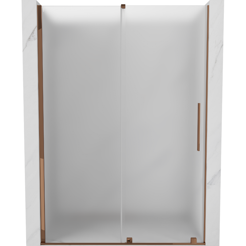 Mexen Velar drzwi prysznicowe rozsuwane 150 cm, szron, różowe złoto - 871-150-000-31-60