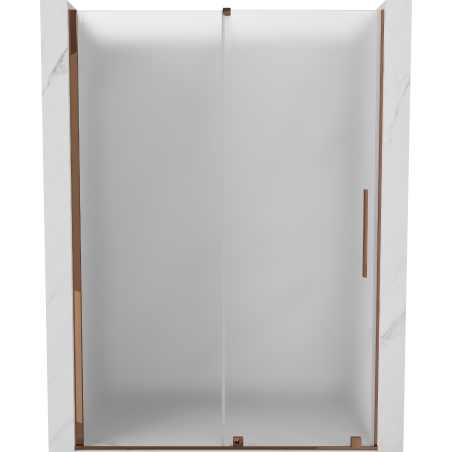 Mexen Velar drzwi prysznicowe rozsuwane 150 cm, szron, różowe złoto - 871-150-000-31-60