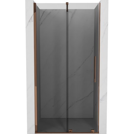 Mexen Velar drzwi prysznicowe rozsuwane 100 cm, grafit, różowe złoto - 871-100-000-41-60