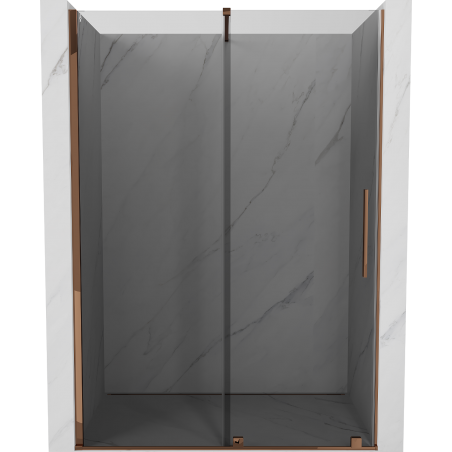 Mexen Velar drzwi prysznicowe rozsuwane 150 cm, grafit, różowe złoto - 871-150-000-41-60