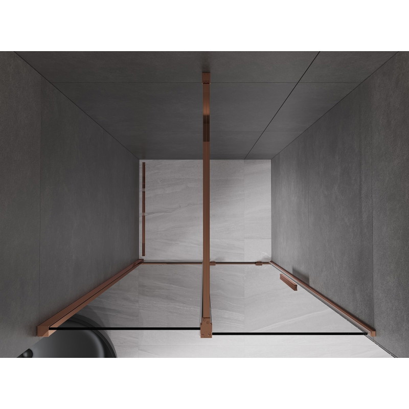 Mexen Velar drzwi prysznicowe rozsuwane 120 cm, grafit, różowe złoto - 871-120-000-41-60
