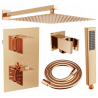 Mexen Cube DR02 zestaw prysznicowy podtynkowy z deszczownica 30 cm, różowe złoto - 77502DR0230-60