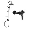 Mexen Carl zestaw prysznicowy natynkowy z deszczownicą i baterią prysznicową Caro, czarny - 746640240-70