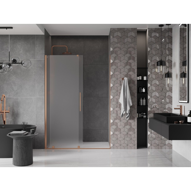 Mexen Velar drzwi prysznicowe rozsuwane 150 cm, szron, miedź szczotkowana - 871-150-000-31-65