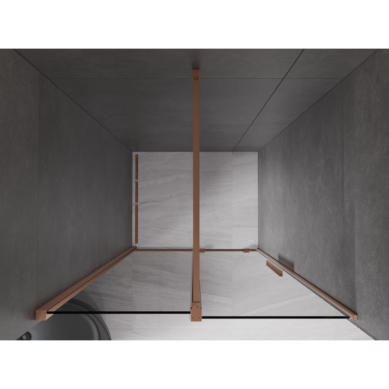Mexen Velar drzwi prysznicowe rozsuwane 90 cm, grafit, miedź szczotkowana - 871-090-000-41-65