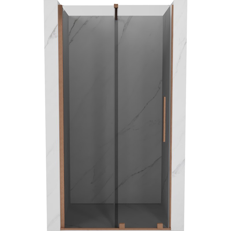 Mexen Velar drzwi prysznicowe rozsuwane 110 cm, grafit, miedź szczotkowana - 871-110-000-41-65