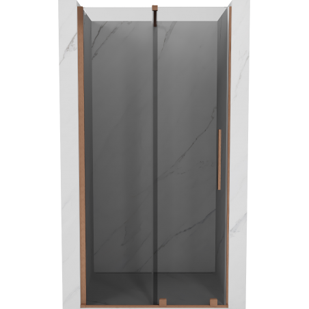 Mexen Velar drzwi prysznicowe rozsuwane 110 cm, grafit, miedź szczotkowana - 871-110-000-41-65