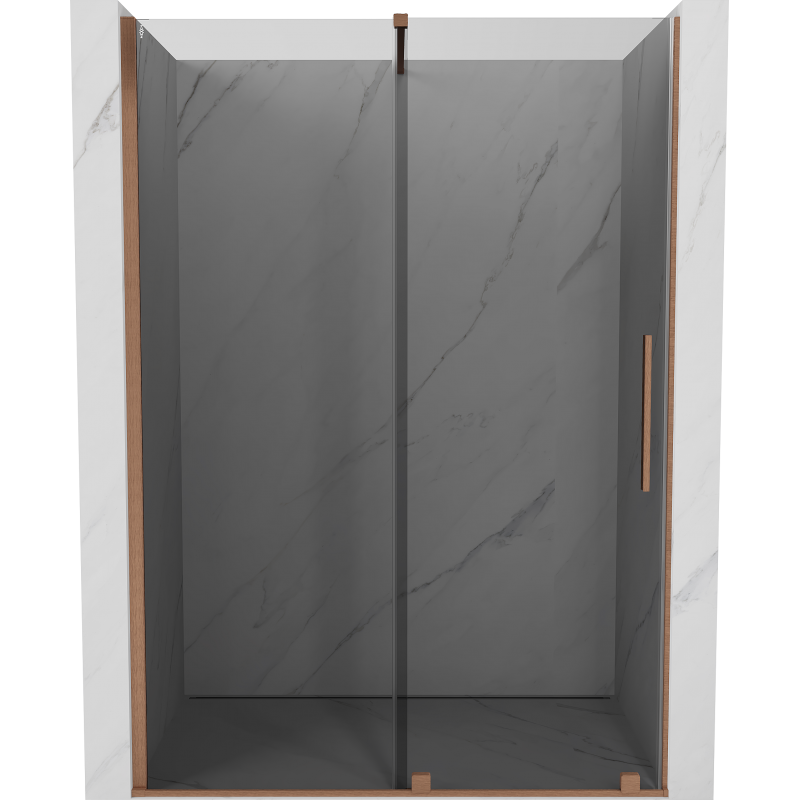 Mexen Velar drzwi prysznicowe rozsuwane 150 cm, grafit, miedź szczotkowana - 871-150-000-41-65