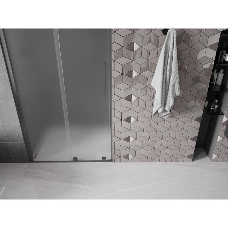 Mexen Velar drzwi prysznicowe rozsuwane 100 cm, szron, gun gray szczotkowany - 871-100-000-31-66