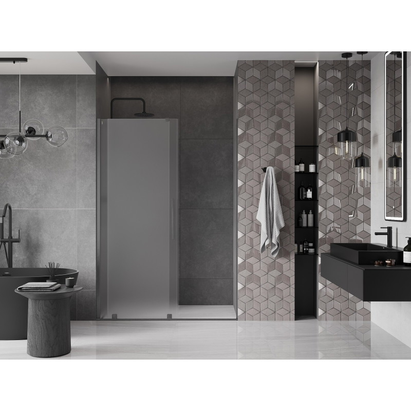 Mexen Velar drzwi prysznicowe rozsuwane 130 cm, szron, gun gray szczotkowany - 871-130-000-31-66