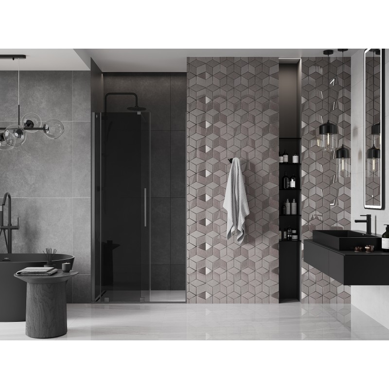 Mexen Velar drzwi prysznicowe rozsuwane 110 cm, grafit, gun gray szczotkowany - 871-110-000-41-66